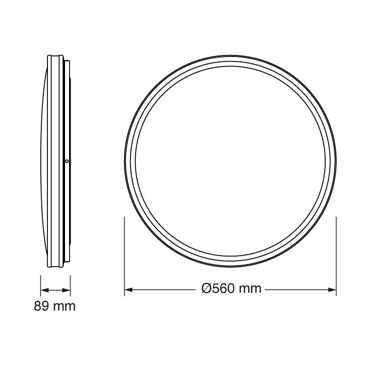 OSRAM LED plafonjera 56cm 72W 4000K crna