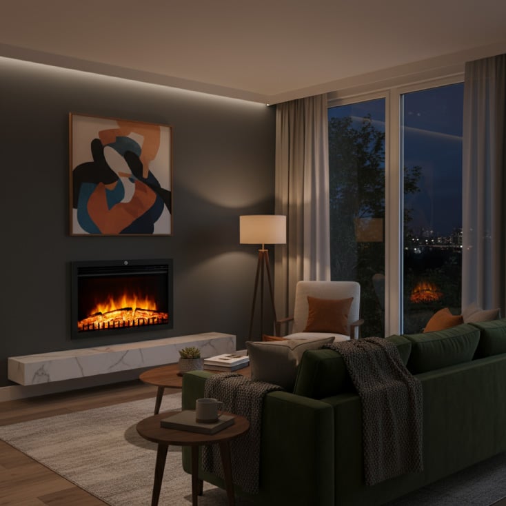 Ugradni električni kamin 1000/2000W sa daljinskim HOME FKKI03