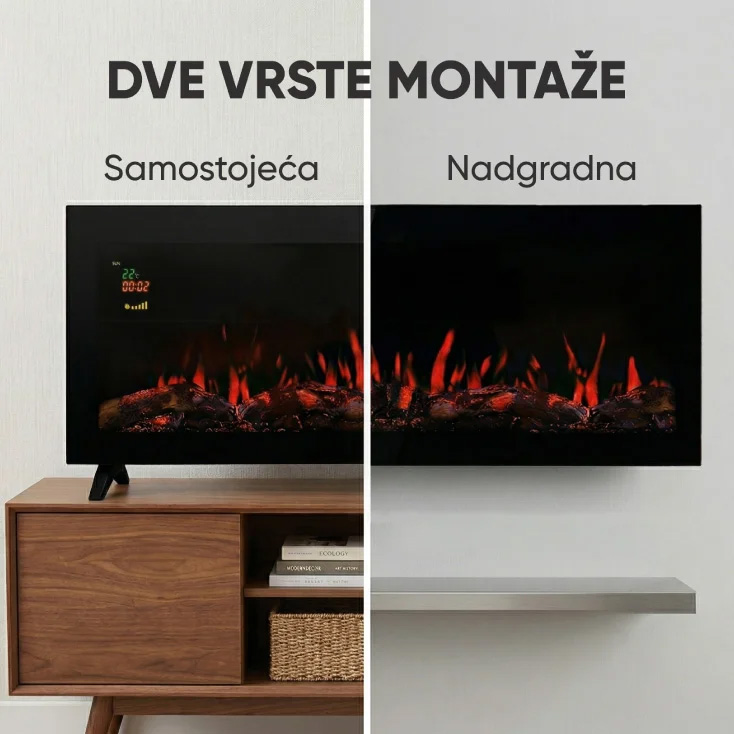 Električni kamin širine 127 cm 1000/2000W PROSTO EK50A12L