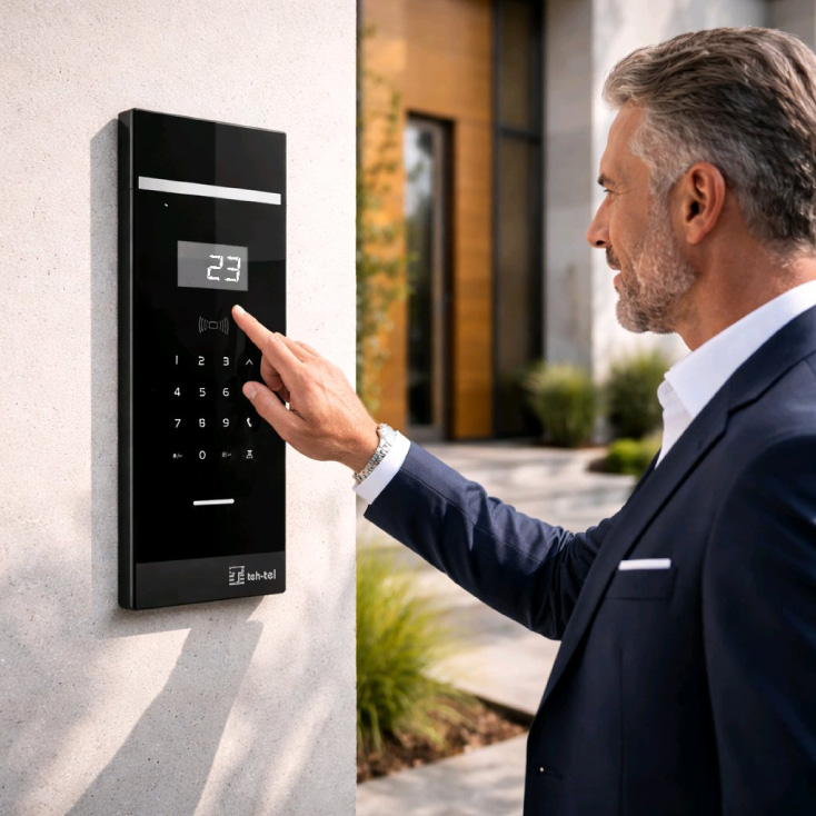 TEH-TEL T891 Q2 Lux audio pozivna tabla sa tastaturom na dodir i RFID čitačem, crna