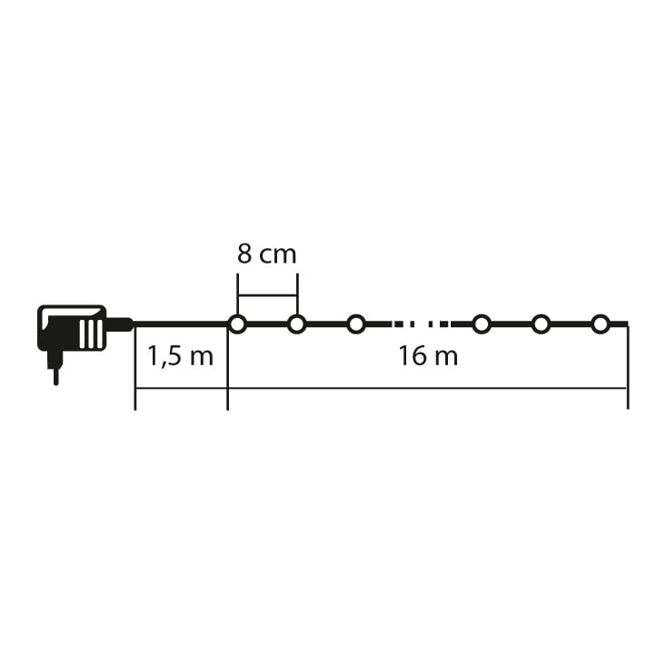 Home KII200/M lampice za jelku 200 višebojnih LED dioda, 16 m, sa adapterom