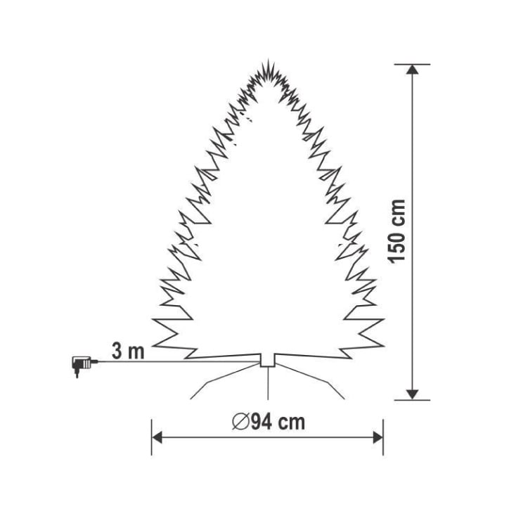 Home KMF6/150 veštačka jelka sa 250 LED dioda 150 cm, toplo belo i višebojno