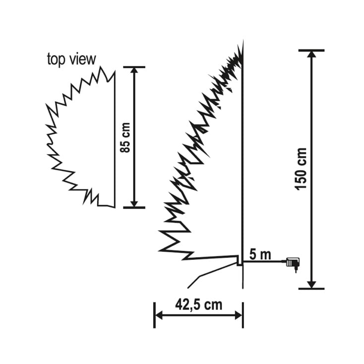 Home KMF7/150 nazidna veštačka jelka 150 cm sa 180 toplo belih LED dioda