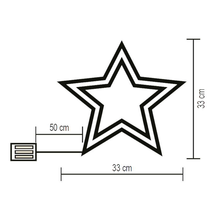 Home KID503B/M ukras za prozor zvezda sa 35 višebojnih LED dioda, 33 cm