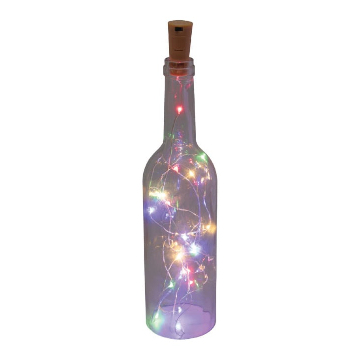Svetleći niz za flašu 3 m sa čepom, višebojni mikro LED, 3373-3m-17305