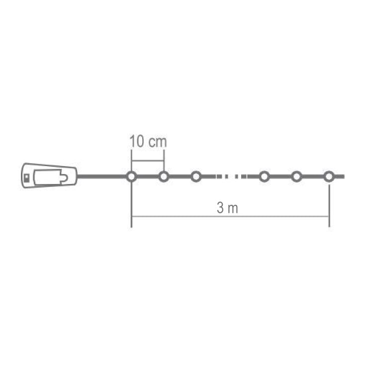 Svetleći niz za flašu 3 m sa čepom, višebojni mikro LED, 3373-3m-17305