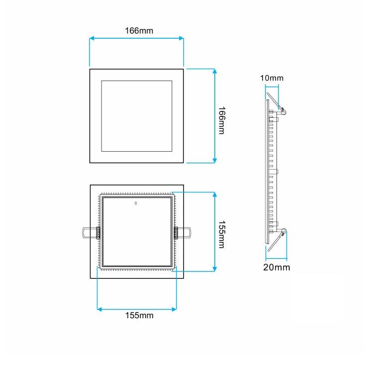 Mitea M12UK/W četvrtasti ugradni LED panel 12 W, 6500 K dnevno svetlo, 920 lm