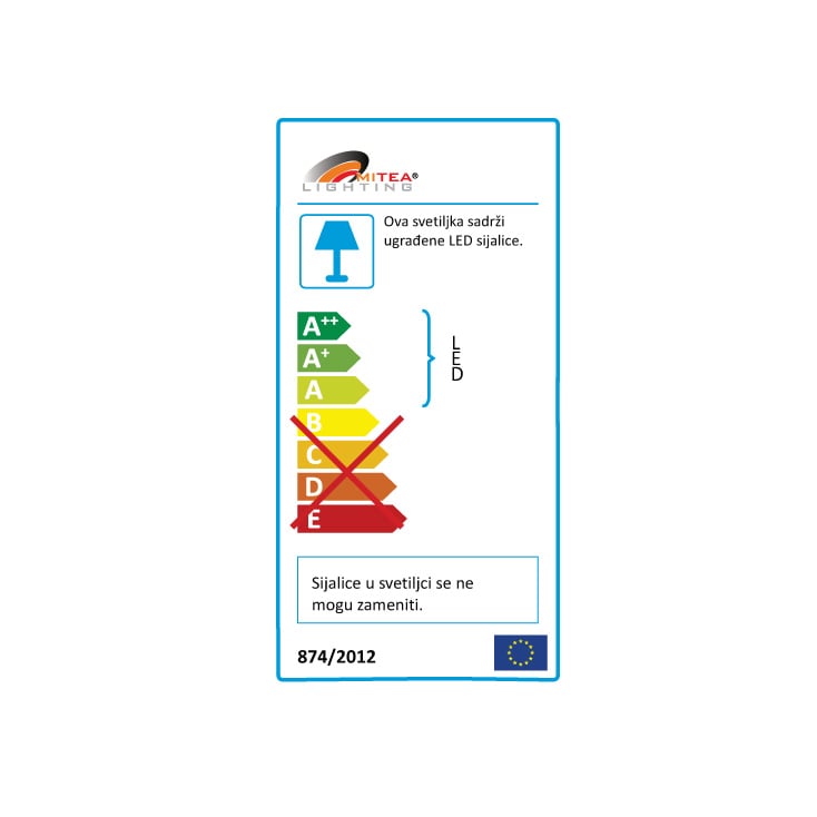 Mitea M12UK/W četvrtasti ugradni LED panel 12 W, 6500 K dnevno svetlo, 920 lm