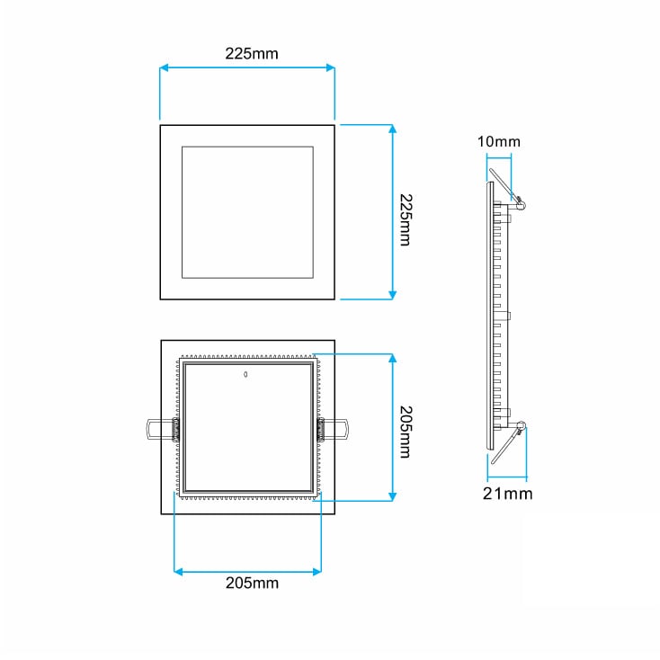 Mitea M18UK/W četvrtasti ugradni LED panel 18 W, 6500 K dnevno svetlo, 1500 lm