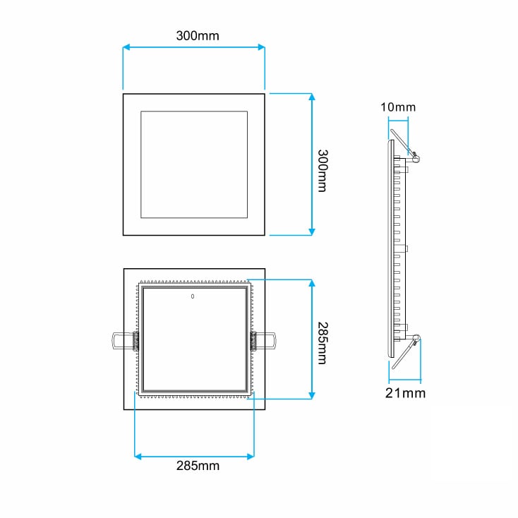 Mitea M24UK/W četvrtasti ugradni LED panel 24 W, 6500 K dnevno svetlo, 1750 lm