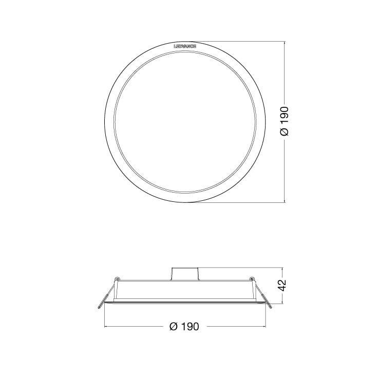 LEDVANCE Downlight IP44 DN 190 okrugla ugradna LED lampa 18 W, 6500 K dnevno svetlo, 1800 lm