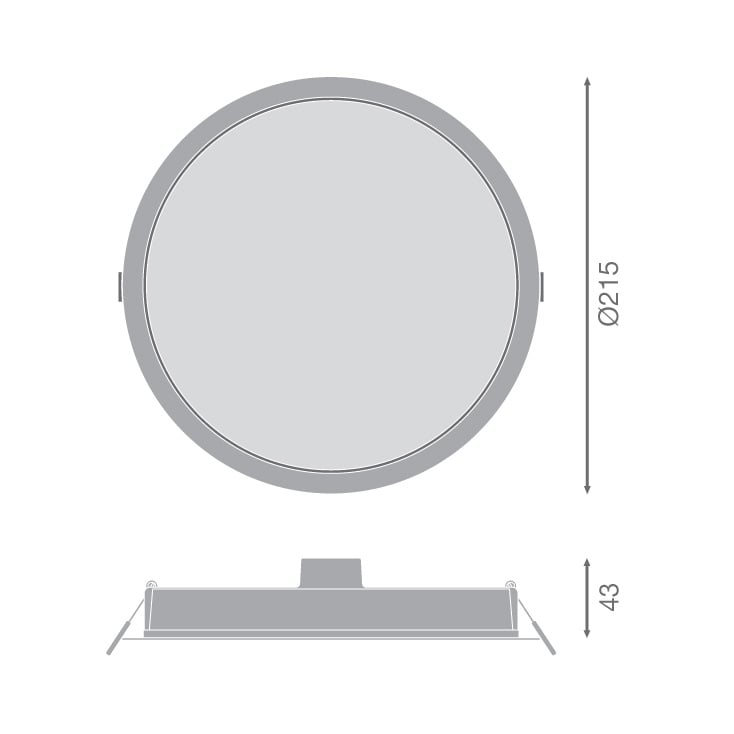 LEDVANCE Downlight IP44 DN 215 okrugla ugradna LED lampa 24 W, 3000 K toplo bela, 2400 lm