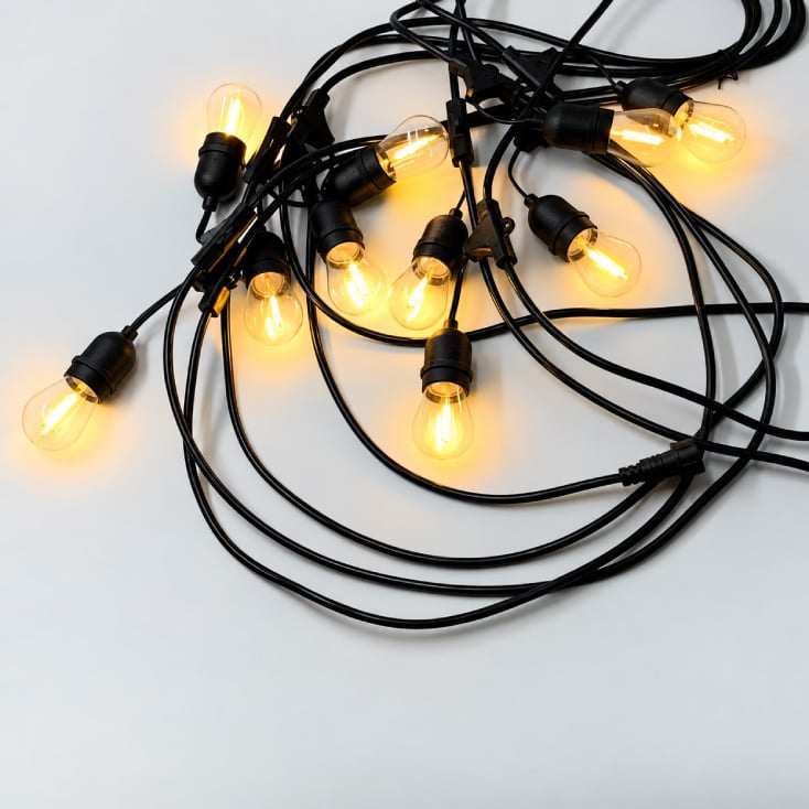 E250591 svetlosni niz 20 m sa 20 LED sijalica E27, toplo belo 2700K, IP44