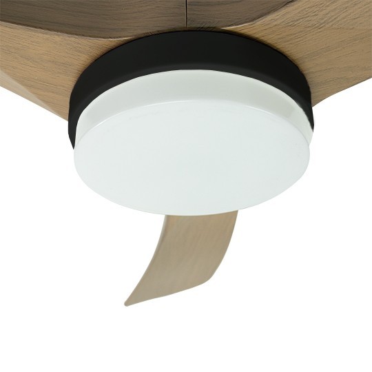 Mitea Plafonski Ventilator Metalni 35W, 5500 m³/h, 18W LED, Crna Drvo, do 25 m² - Plafonski ventilatori