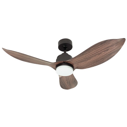 Mitea Plafonski Ventilator Metalni 35W, 5500 m³/h, 20W LED, Crna sa Tamnim Drvenim Akcentom - Plafonski ventilatori