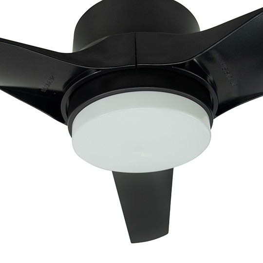 Mitea Plafonski Ventilator Metalni 35W, 6500 m³/h, 20W LED, Crni, do 30 m² - Plafonski ventilatori