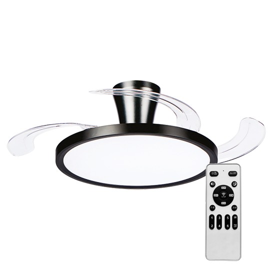 Mitea XXL Plafonski Ventilator sa LED Svetlom 30W + 30W, Ø1066 mm, Crni - Plafonski ventilatori