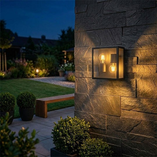 M946 C Max.60W crna IP54 2xE27 baštenska lampa zidna Mitea Lighting