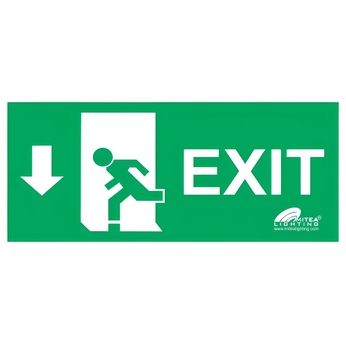 Mitea nalepnica EXIT strelica dole zelena 17.3x7.3cm