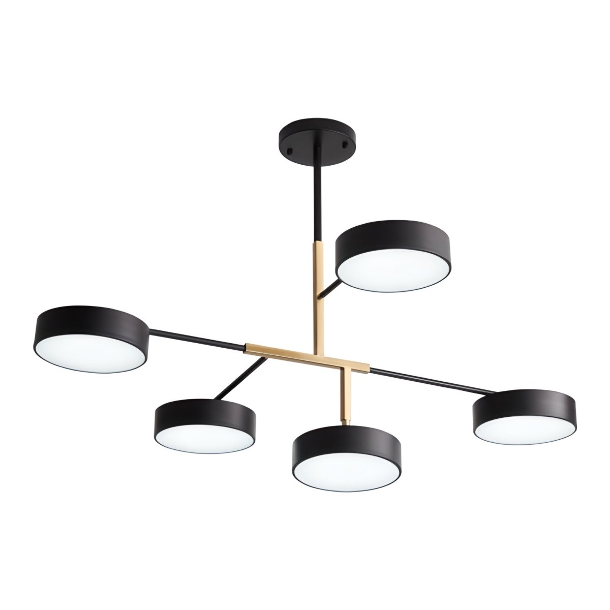 Mitea M10960-5 LED luster 25W 4000K, 5 okruglih svetiljki, crno-zlatni