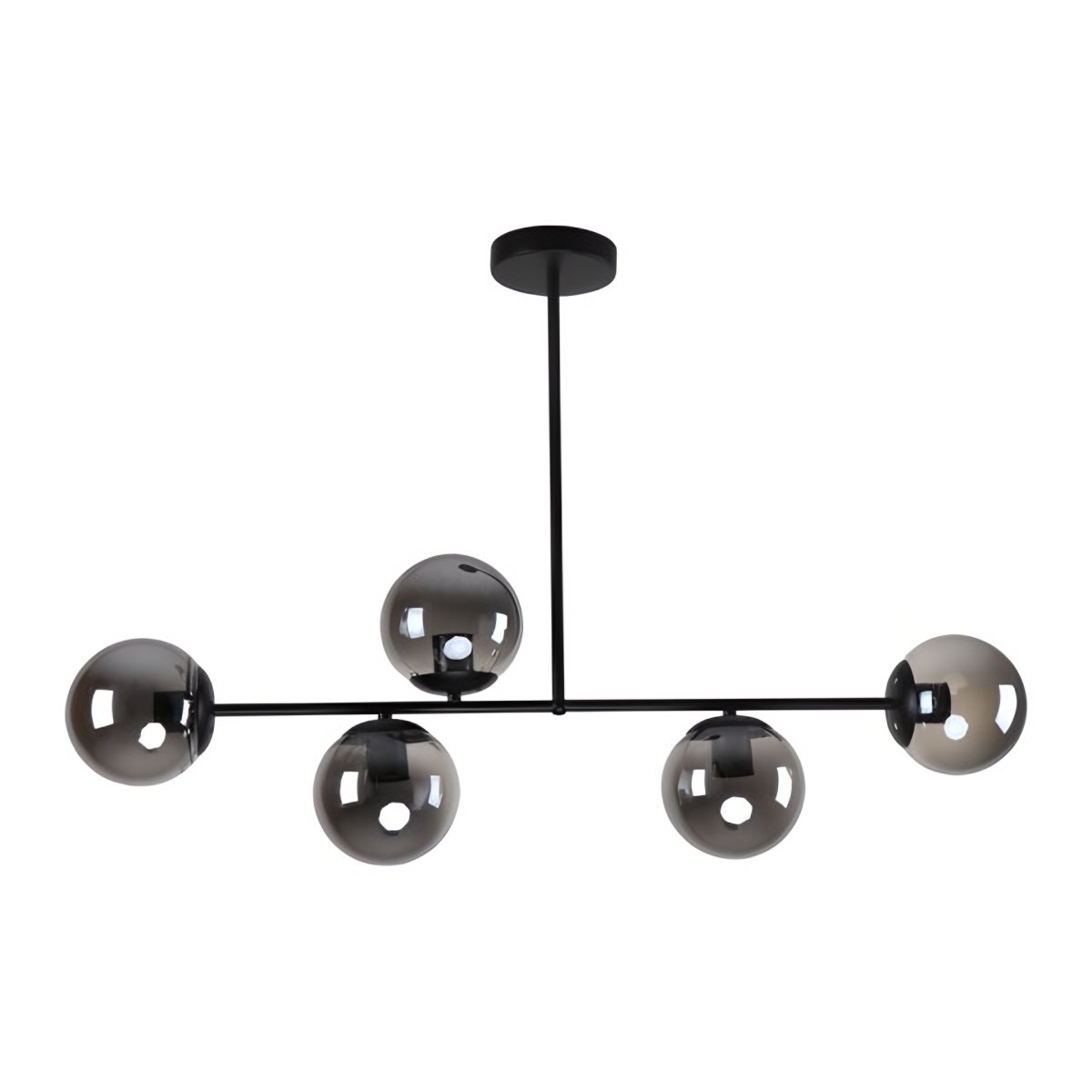 Mitea M10460-5 luster sa 5 dimljenih kugli, crni, 5xE27