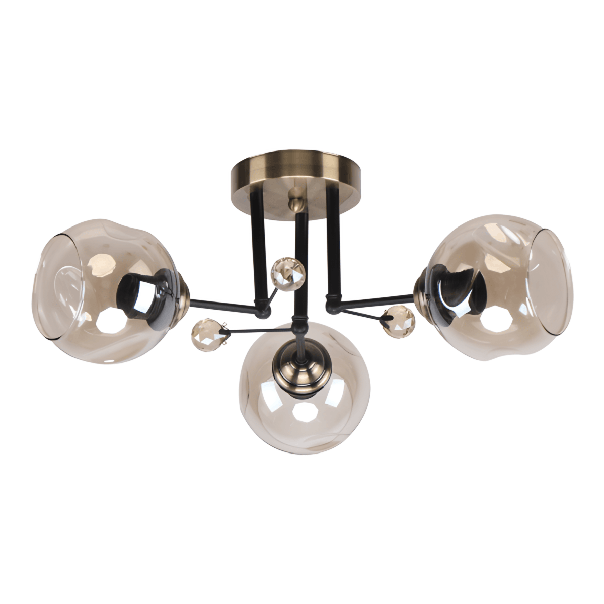 Mitea M11039-3 plafonski luster sa 3 staklene kugle, crni, 3xE27