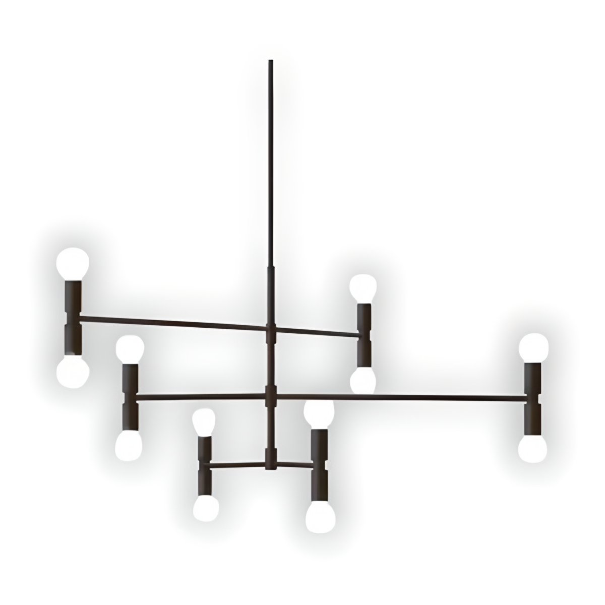 Mitea M101712 luster sa 12 grla na pravim kracima, crni, 12xE27