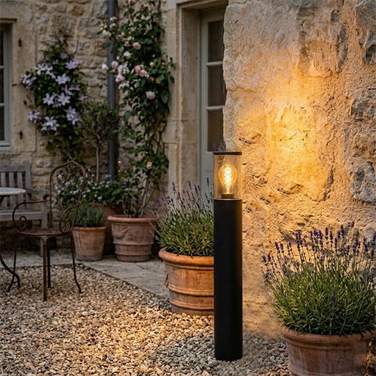 M916 S Max.A60 CRNA+SMOKY IP54 1xE27 bastenska stubna lampa Mitea Lighting