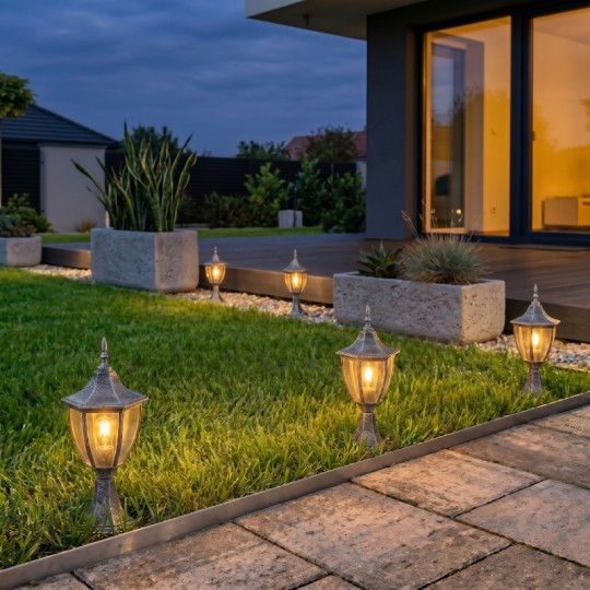 M2003-S Max.1x60W sivi IP44 E27 baštenska lampa - fenjer Mitea Lighting