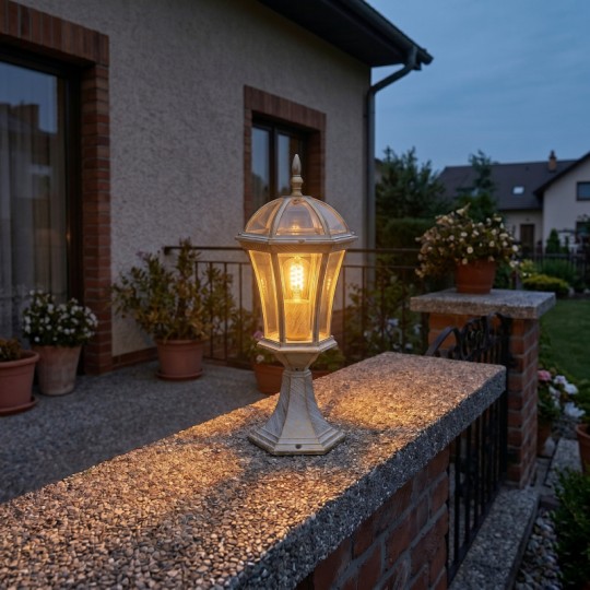 -R M2004-S Max.1x60W beli IP44 E27 baštenska lampa, fenjer Mitea Lighting