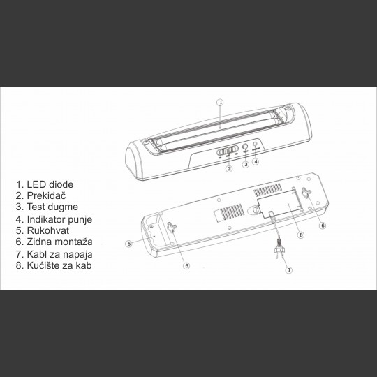 Mitea M6642L-B punjiva LED panik lampa 12W 6500K 24 LED