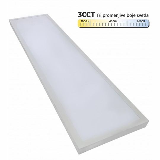 M203427-N-B1 36-40-48W 9u1 3CCT 3000/4000/6500K beli ram nadgradni 1200x300 BACKSIDE LIGHT LED PANEL ~4320lm Mitea Lighting