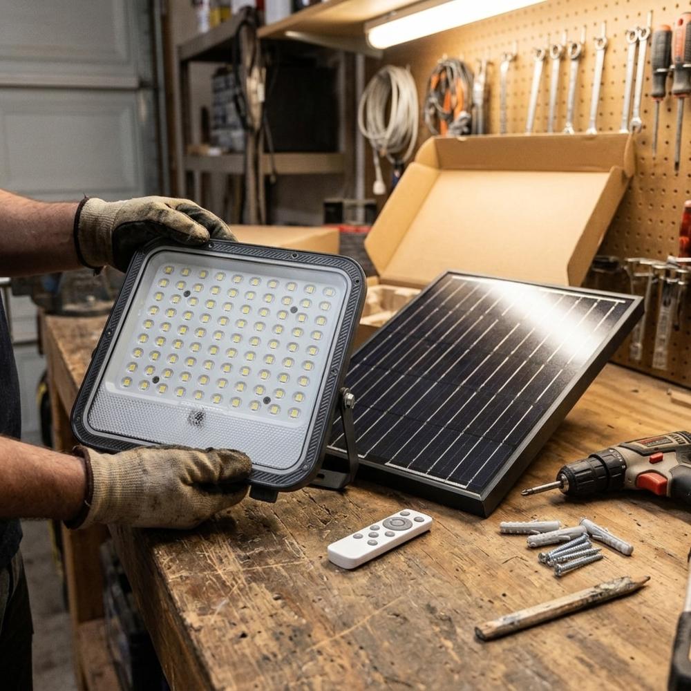 Mitea solarni LED reflektor 100W crni sa solarnim panelom i daljinskim upravljačem