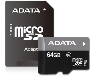 A-DATA UHS-I MicroSDXC 64GB class 10 + adapter AUSDX64GUICL10-RA1Hard disk za video nadzor