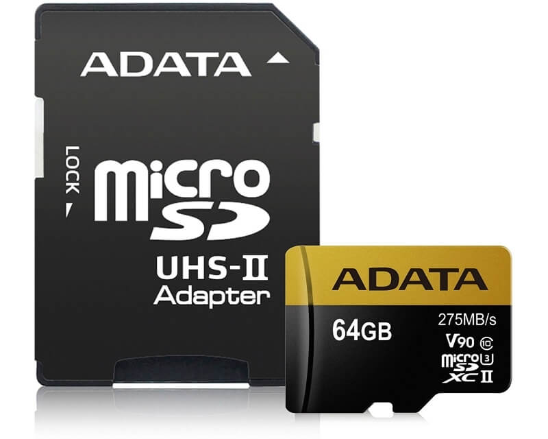 A-DATA UHS-II U3 MicroSDXC 64GB V90 class 10 + adapter AUSDX64GUII3CL10-CA1Hard disk za video nadzor