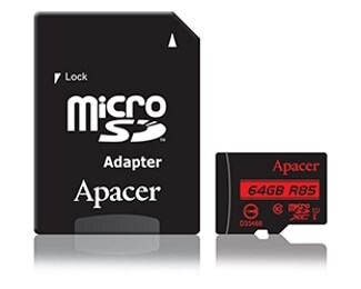 APACER UHS-I U1 MicroSDXC 64GB class 10 + Adapter AP64GMCSX10U5-RHard disk za video nadzor