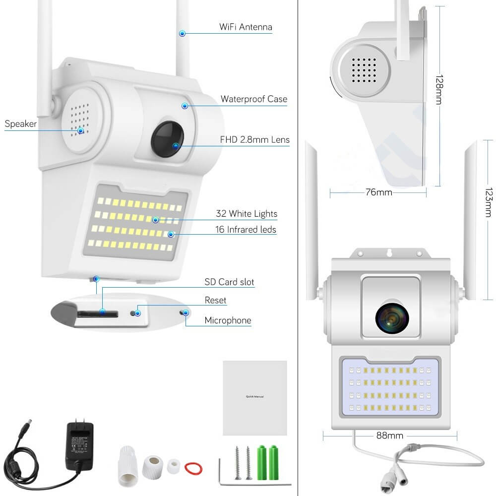 Wi-Fi Kamera sa reflektorom i senzorom pokretaIP