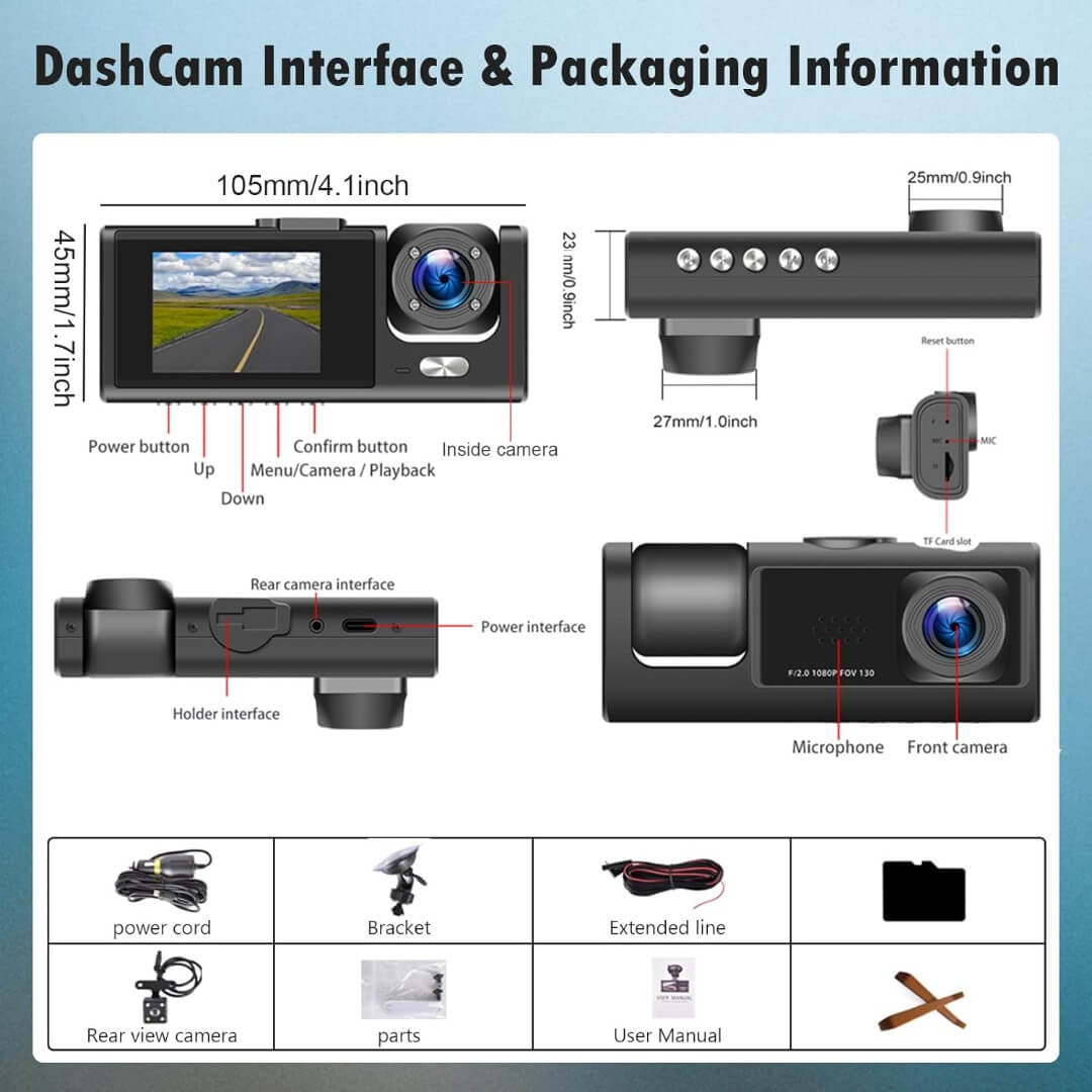 Kettz DVR Dual auto kamera HD-K909 + Rikverc - Auto kamere