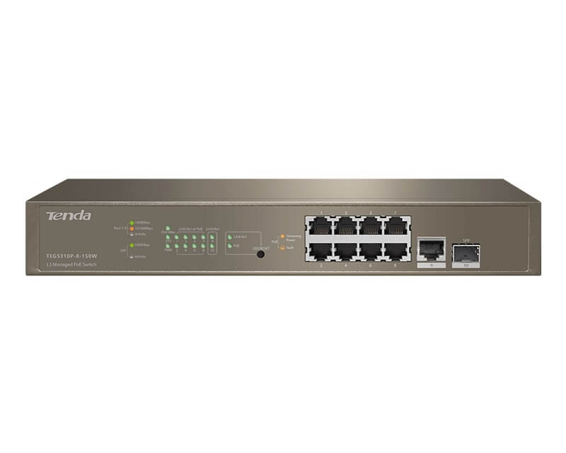 TENDA TEG5310P-8-150W L3 Managed PoE SwitchEthernet PoE svičevi