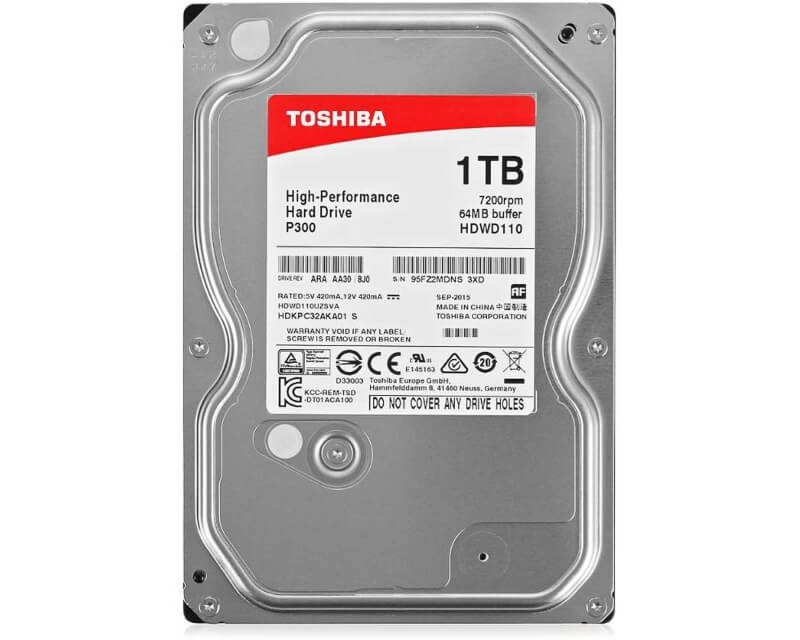TOSHIBA 1TB 3.5 SATA III 64MB 7.200rpm HDWD110UZSVA P300 series bulkHard disk za video nadzor