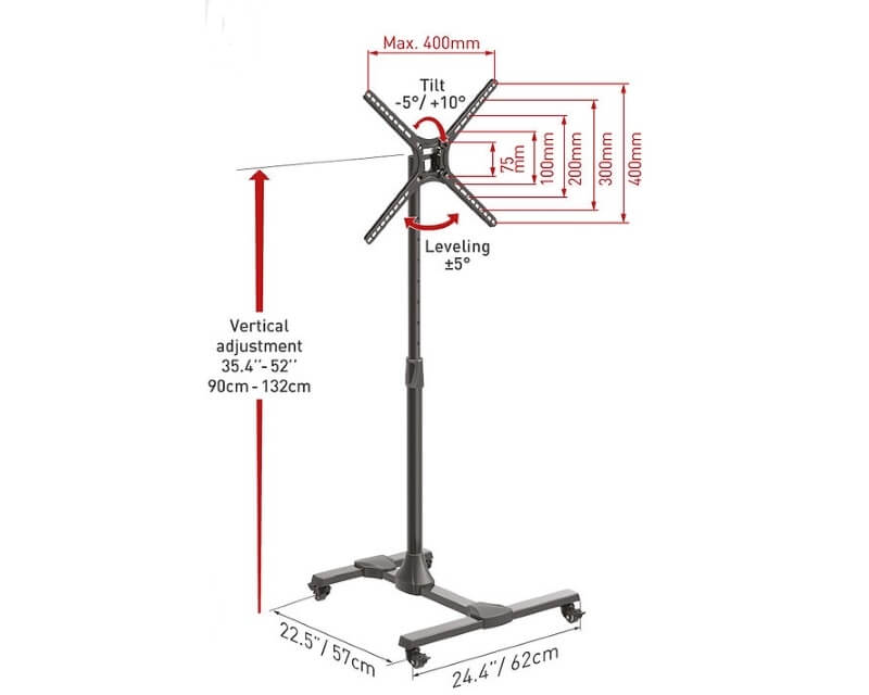 BARKAN SW310H Univerzalna kolica za LCD TV nosač od 13do 65TV nosači