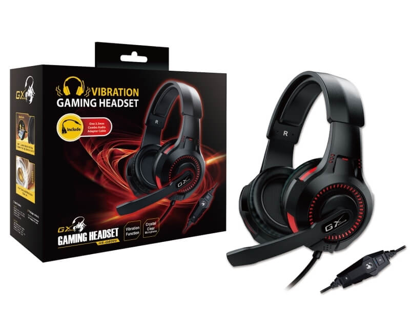 GENIUS HS-G600V crne slušalice sa mikrofonom i vibracijomSlušalice