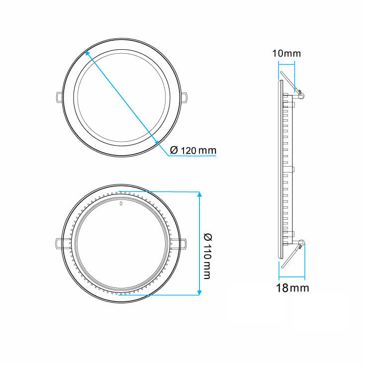 LED panel ugradni 6W okrugli toplo bela bojaLed paneli