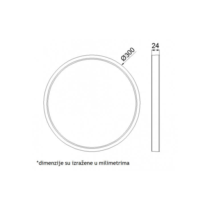 LED plafonjera 24W toplo, hladno, dnevna svetlost crne bojeLed plafonjere
