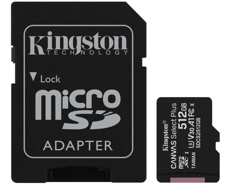Memorijska kartica KINGSTON A1 MicroSDXC 512GB + adapterHard disk za video nadzor