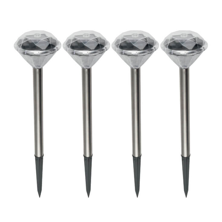 Set solarnih baštenskih lampi kristal 4 kom.Led spoljna rasveta