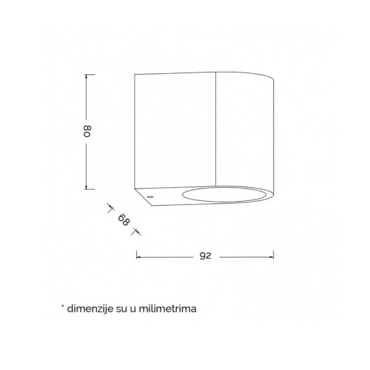 Spoljna Zidna lampa 1xGU10 od aluminijumaLed spoljna rasveta