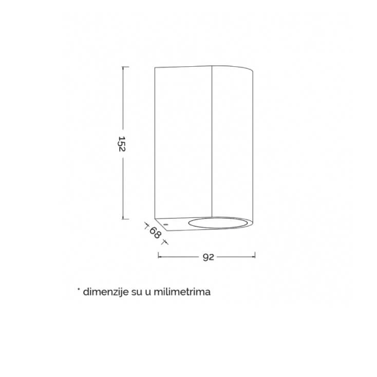 Spoljna Zidna lampa 2xGU10Led spoljna rasveta