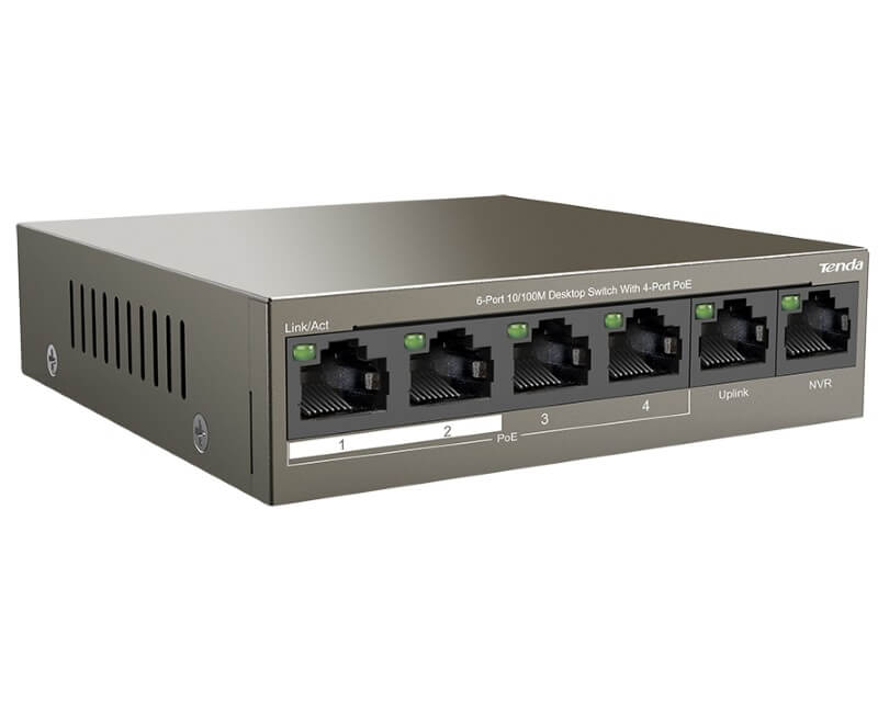 TENDA TEF1106P-4-63W 6-Port 10/100M Desktop Switch with 4-Port PoEEthernet PoE svičevi