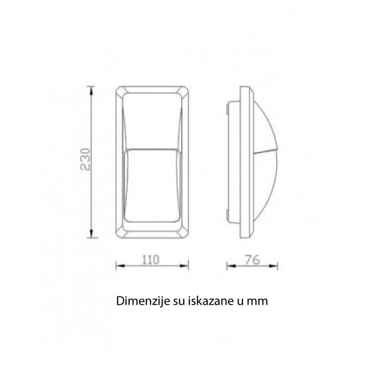 Zidna LED lampa 12W za spoljnu upotrebuLed spoljna rasveta